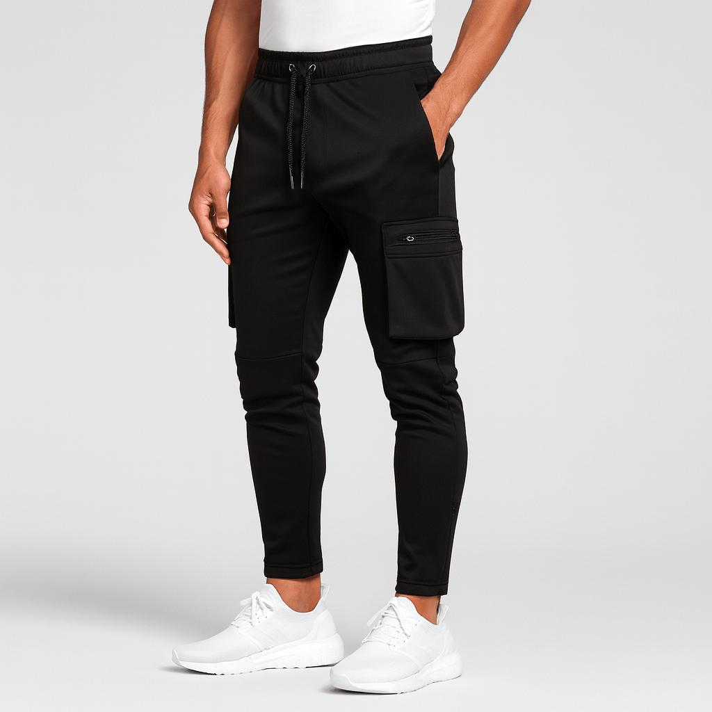 Tanzanix | Sporty 4-Way Stretch Trousers-Apparel & Accessories > Clothing > Pants > Trousers-Black-M-Tanzanix