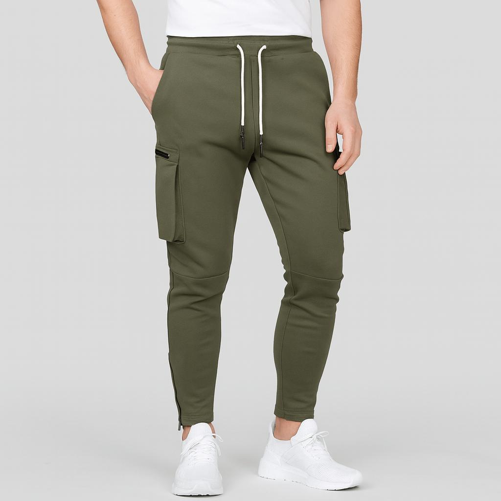 Tanzanix | Sporty 4-Way Stretch Trousers-Apparel & Accessories > Clothing > Pants > Trousers-Green-M-Tanzanix