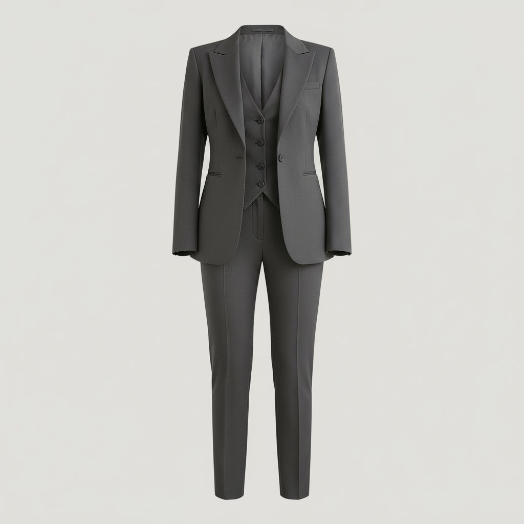 Tanzanix | Structured blazer, vest, and tailored trousers suit set-Apparel & Accessories > Clothing > Suits-Tanzanix