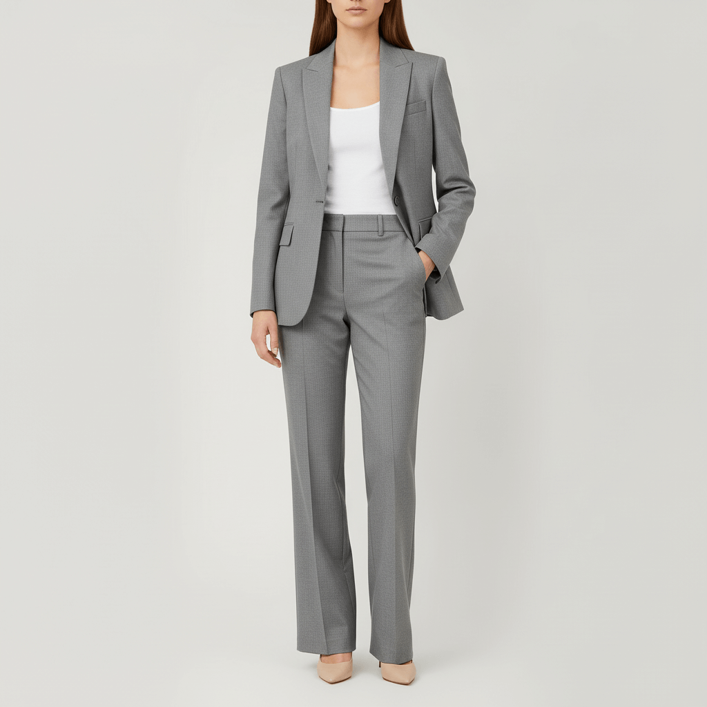Tanzanix | Tailored blazer and trousers suit set-Apparel & Accessories > Clothing > Suits-Gray-XS-Tanzanix
