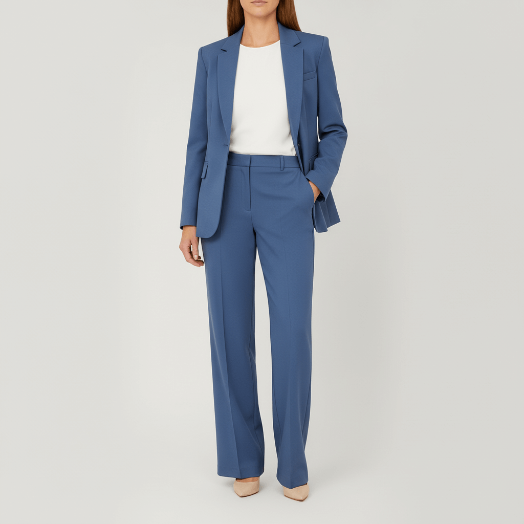 Tanzanix | Tailored blazer and trousers suit set-Apparel & Accessories > Clothing > Suits-Navy-XS-Tanzanix