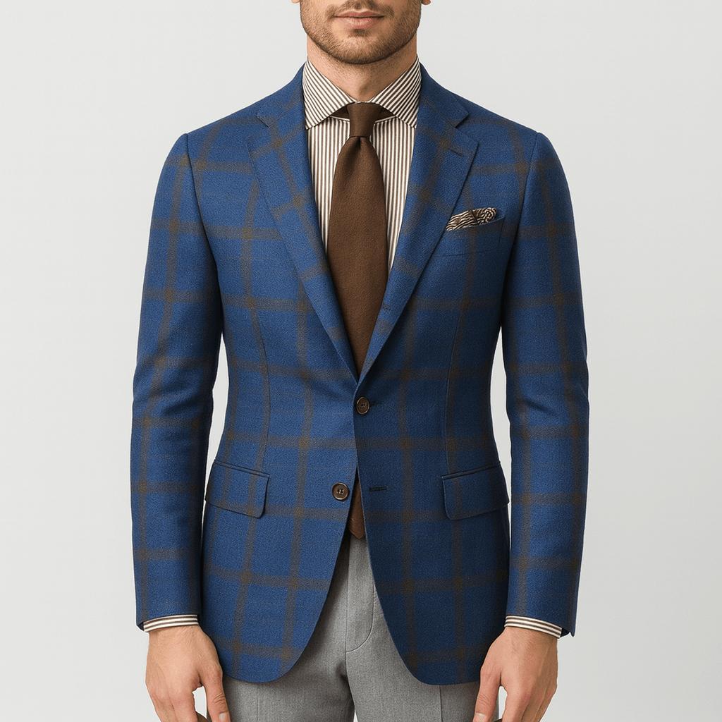 Tanzanix | Tailored blazer with structured cut-Apparel & Accessories > Clothing > Outerwear > Coats & Jackets > Sport Jackets-Blue-S-Tanzanix