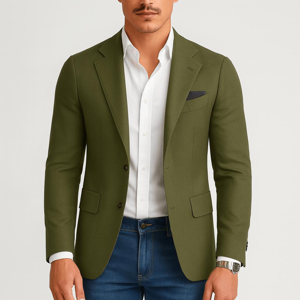 Tanzanix | Tailored blazer with structured cut-Apparel & Accessories > Clothing > Outerwear > Coats & Jackets > Sport Jackets-Light Green-S-Tanzanix
