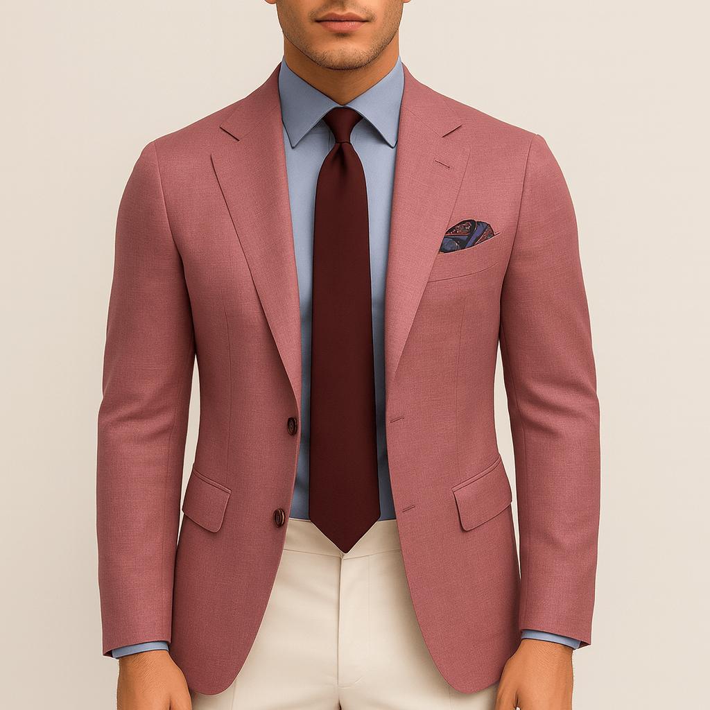 Tanzanix | Tailored blazer with structured cut-Apparel & Accessories > Clothing > Outerwear > Coats & Jackets > Sport Jackets-Pink-S-Tanzanix