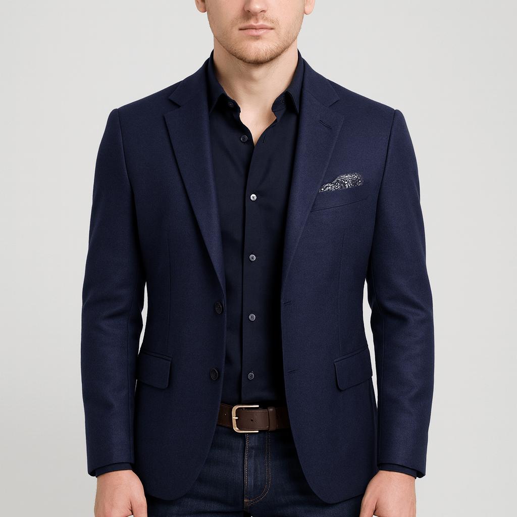 Tanzanix | Tailored fit blazer with notched lapels-Apparel & Accessories > Clothing > Outerwear > Coats & Jackets > Sport Jackets-Royal Blue-S-Tanzanix
