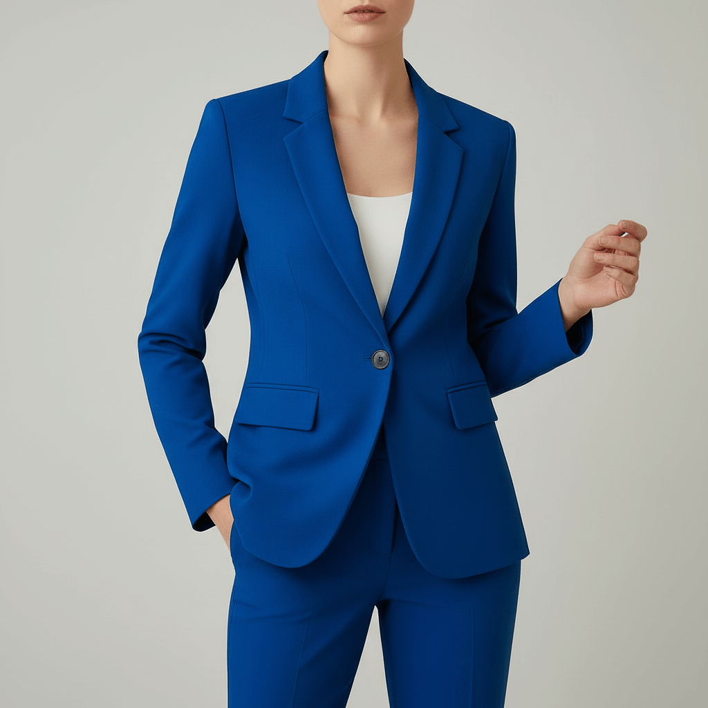 Tanzanix | Tailored stretch blazer-Apparel & Accessories > Clothing > Outerwear > Coats & Jackets-Blue-S-Tanzanix