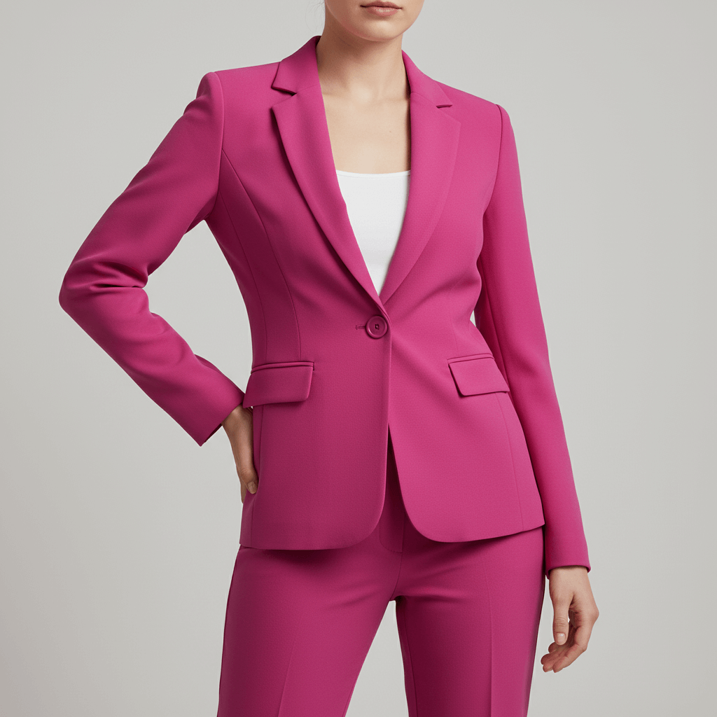 Tanzanix | Tailored stretch blazer-Apparel & Accessories > Clothing > Outerwear > Coats & Jackets-Pink-S-Tanzanix