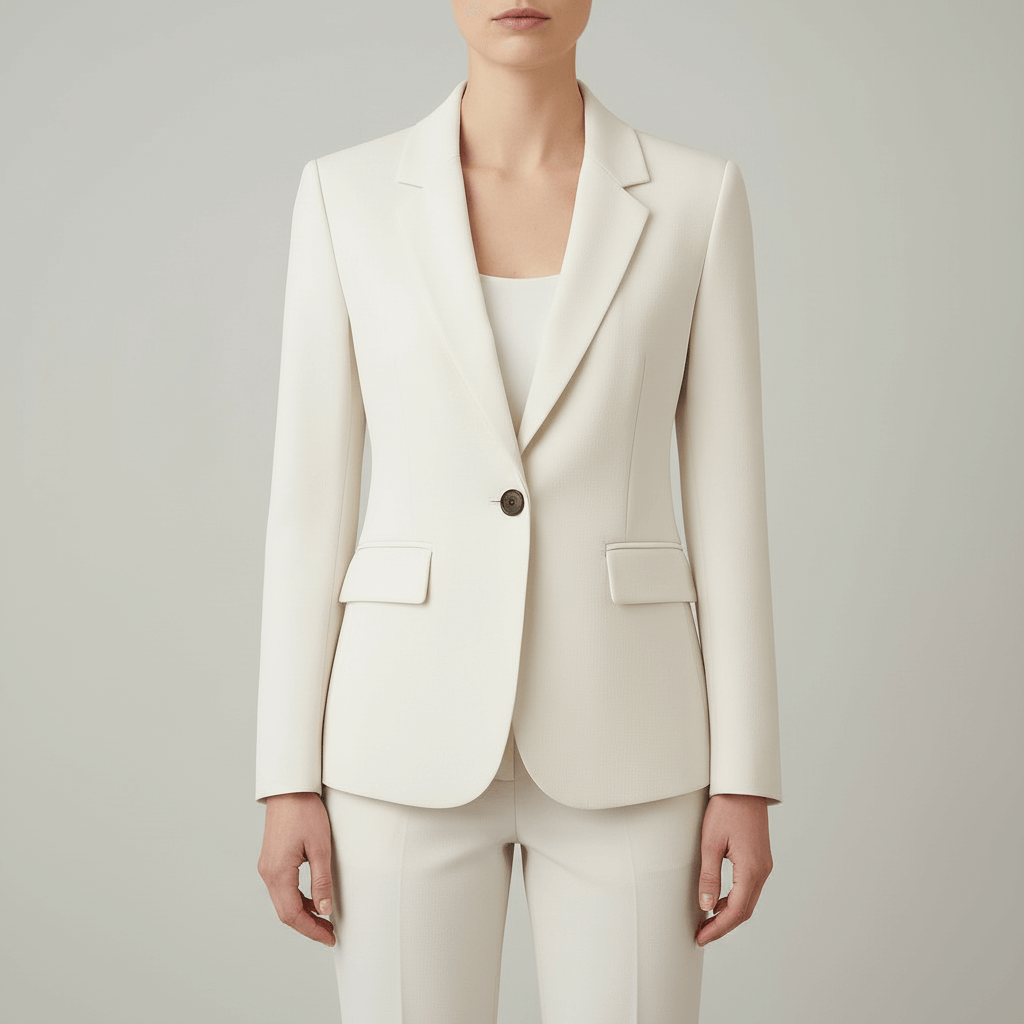 Tanzanix | Tailored stretch blazer-Apparel & Accessories > Clothing > Outerwear > Coats & Jackets-White-S-Tanzanix