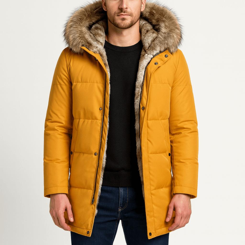 Tanzanix | Thermal puffer jacket with removable hood-Apparel & Accessories > Clothing > Outerwear > Coats & Jackets > Puffer Jackets-Yellow-S-Tanzanix