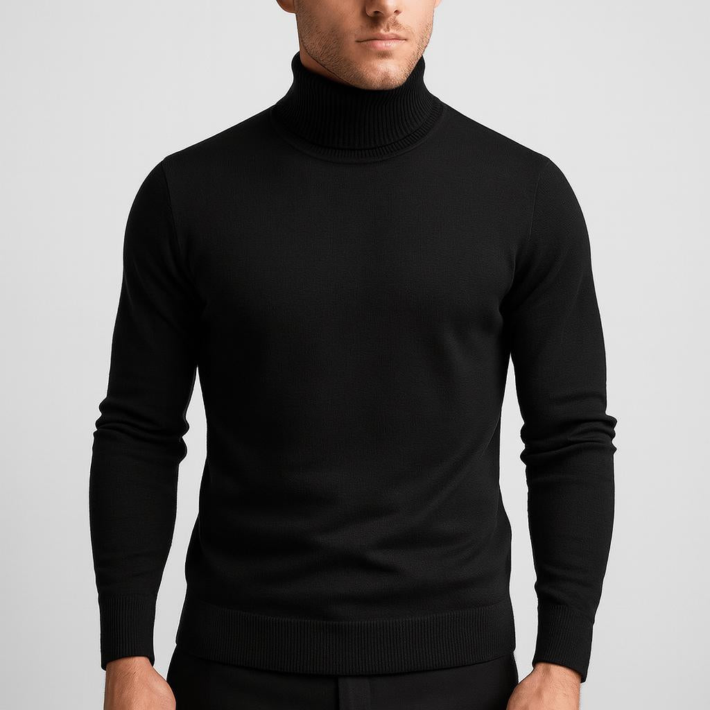 Tanzanix | Turtleneck sweater with long sleeves-Apparel & Accessories > Clothing > Clothing Tops > Sweaters-Black-M-Tanzanix