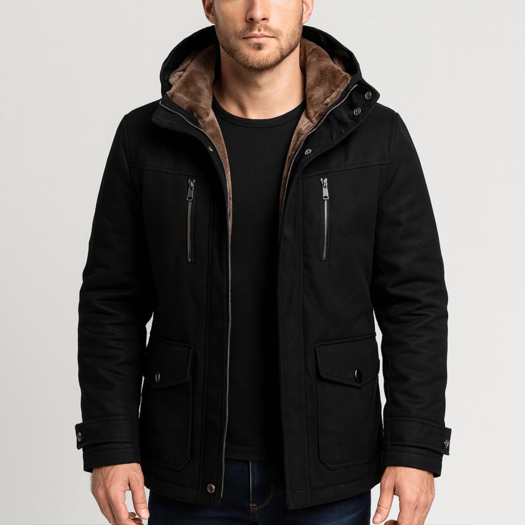 Tanzanix | Urban parka jacket with robust construction and sleek design-Apparel & Accessories > Clothing > Outerwear > Coats & Jackets > Parkas-Black-M-Tanzanix