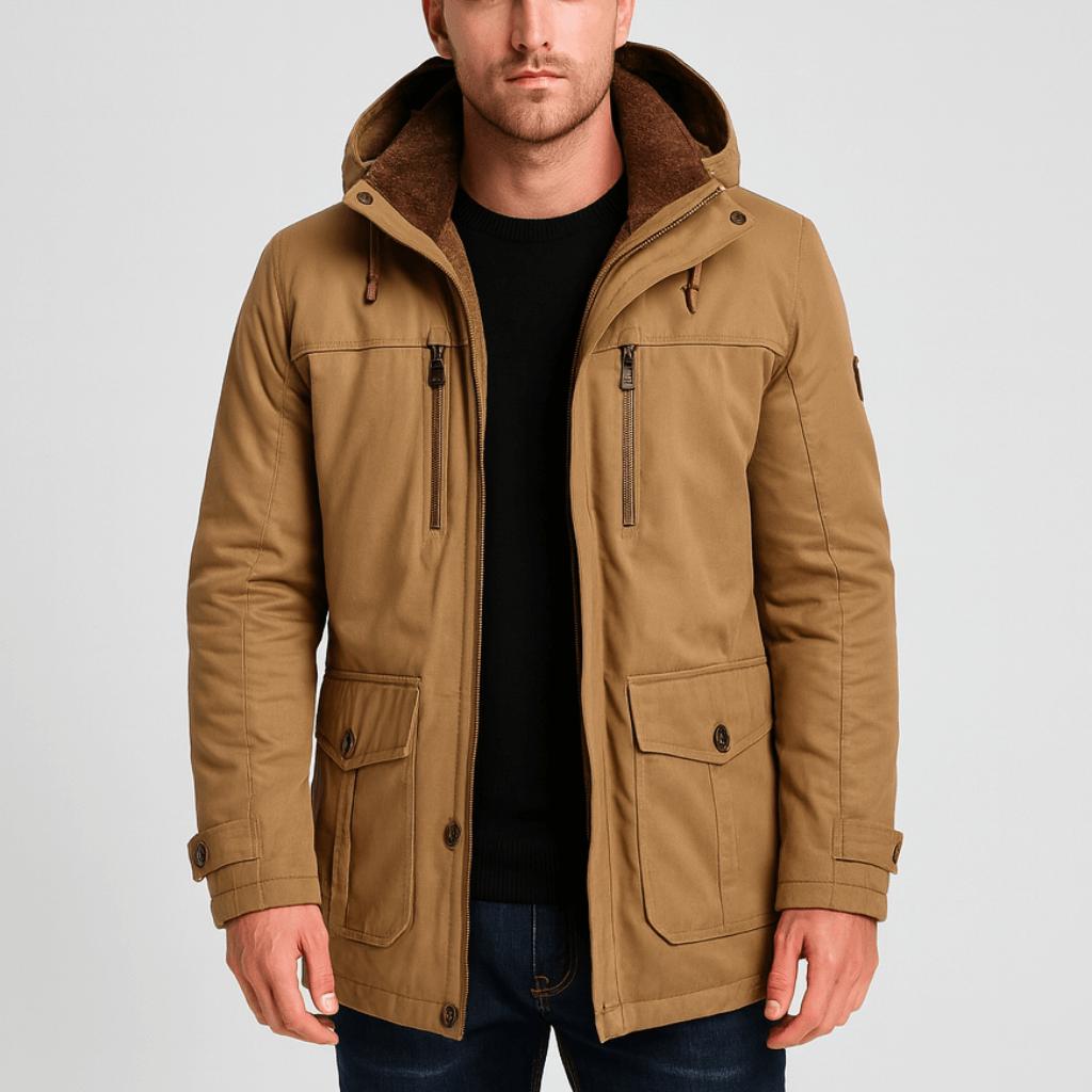 Tanzanix | Urban parka jacket with robust construction and sleek design-Apparel & Accessories > Clothing > Outerwear > Coats & Jackets > Parkas-Khaki-M-Tanzanix