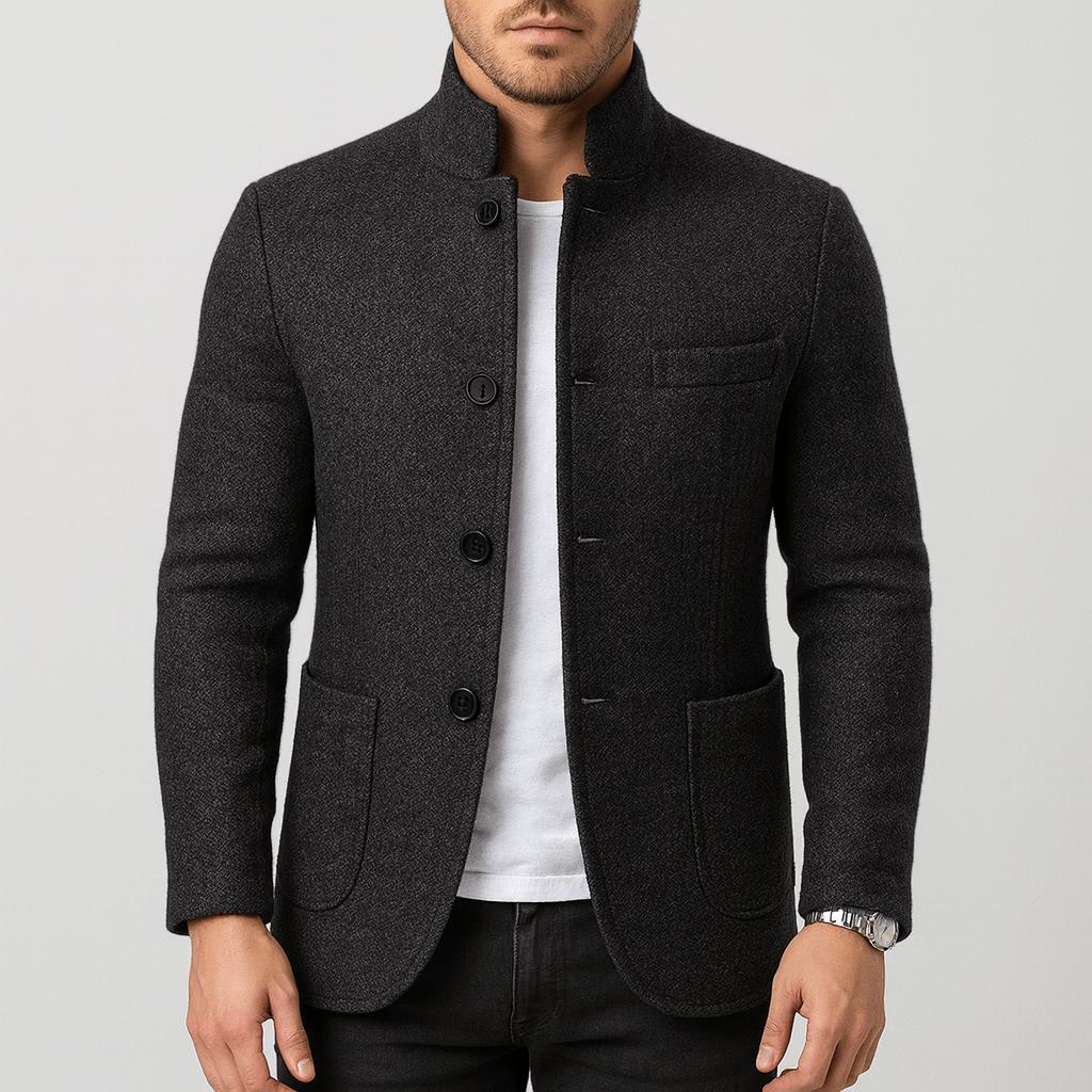 Tanzanix | Versatile high collar woolen coat-Apparel & Accessories > Clothing > Outerwear > Coats & Jackets-Black-S-Tanzanix