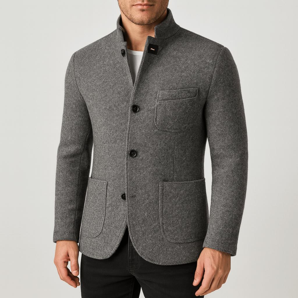 Tanzanix | Versatile high collar woolen coat-Apparel & Accessories > Clothing > Outerwear > Coats & Jackets-Gray-S-Tanzanix