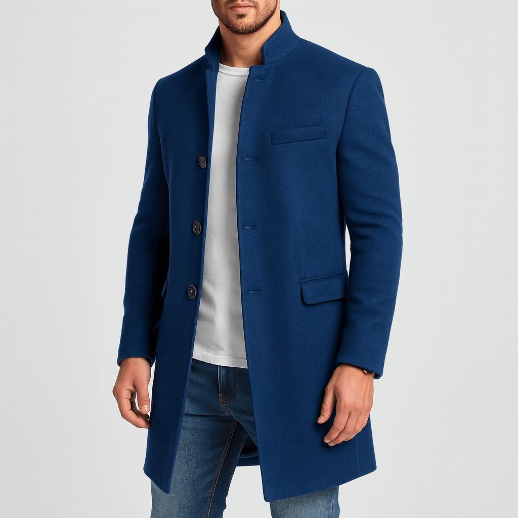 Tanzanix | Weather-resistant woolen coat-Apparel & Accessories > Clothing > Outerwear > Coats & Jackets > Overcoats-Blue-XS-Tanzanix