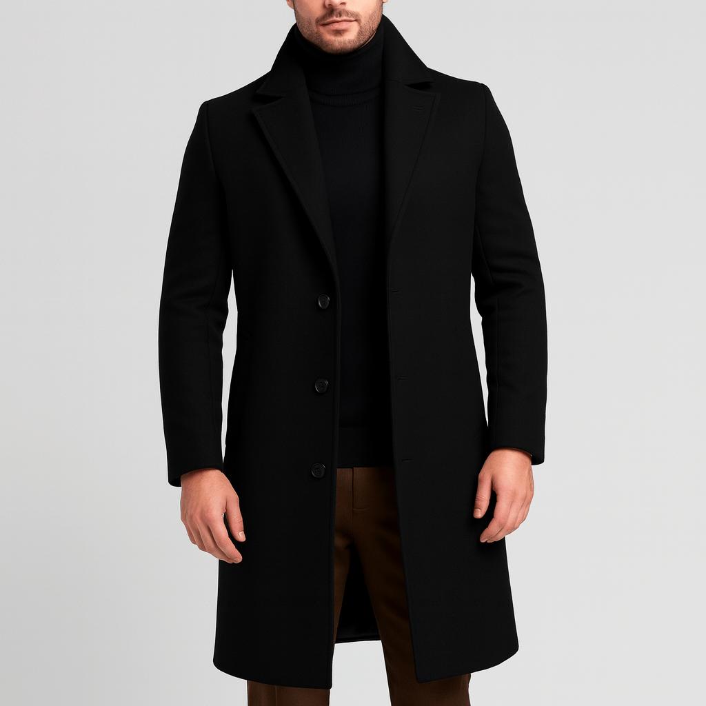 Tanzanix | Wool blend trench coat-Apparel & Accessories > Clothing > Outerwear > Coats & Jackets > Trench Coats-Black-S-Tanzanix