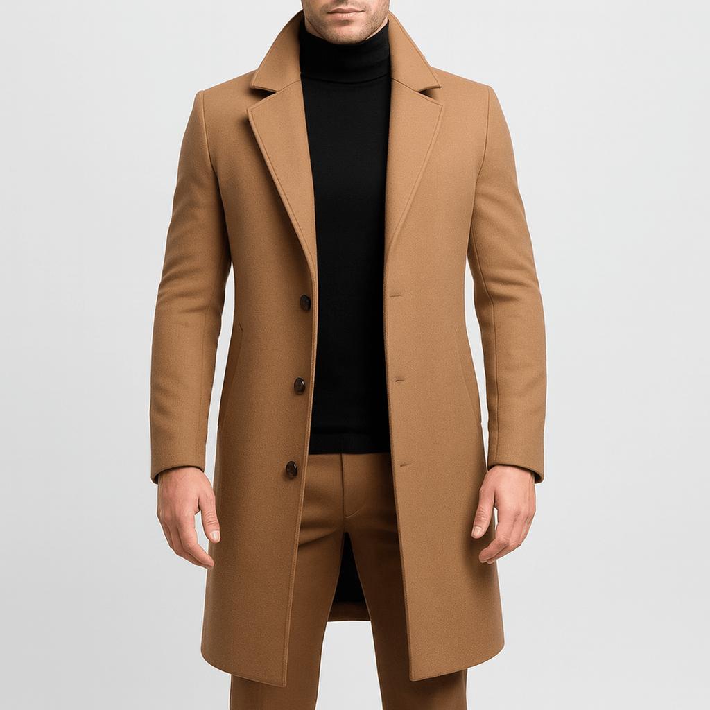 Tanzanix | Wool blend trench coat-Apparel & Accessories > Clothing > Outerwear > Coats & Jackets > Trench Coats-Brown-S-Tanzanix