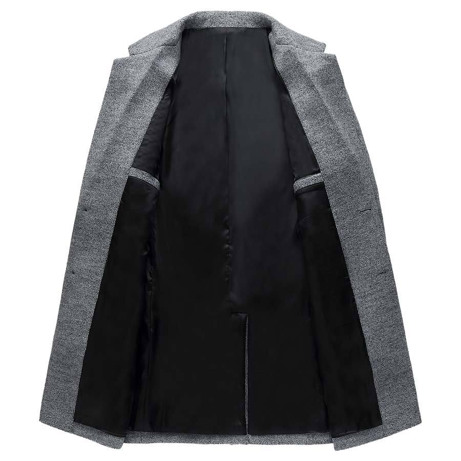Tanzanix | Woolen coat with mandarin collar-Apparel & Accessories > Clothing > Outerwear > Coats & Jackets > Overcoats-Tanzanix