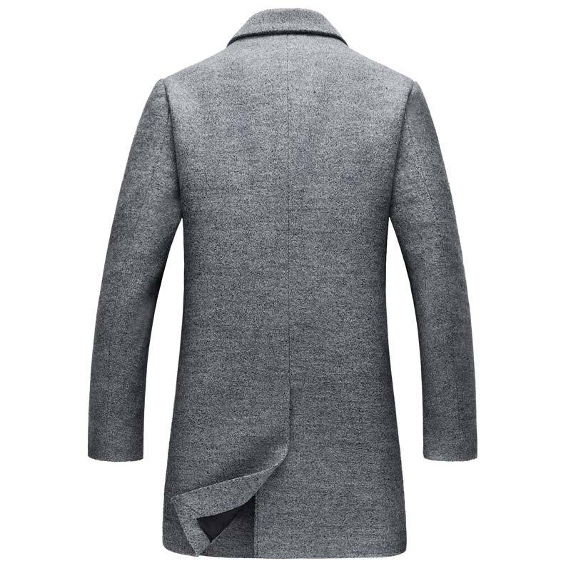 Tanzanix | Woolen coat with mandarin collar-Apparel & Accessories > Clothing > Outerwear > Coats & Jackets > Overcoats-Tanzanix