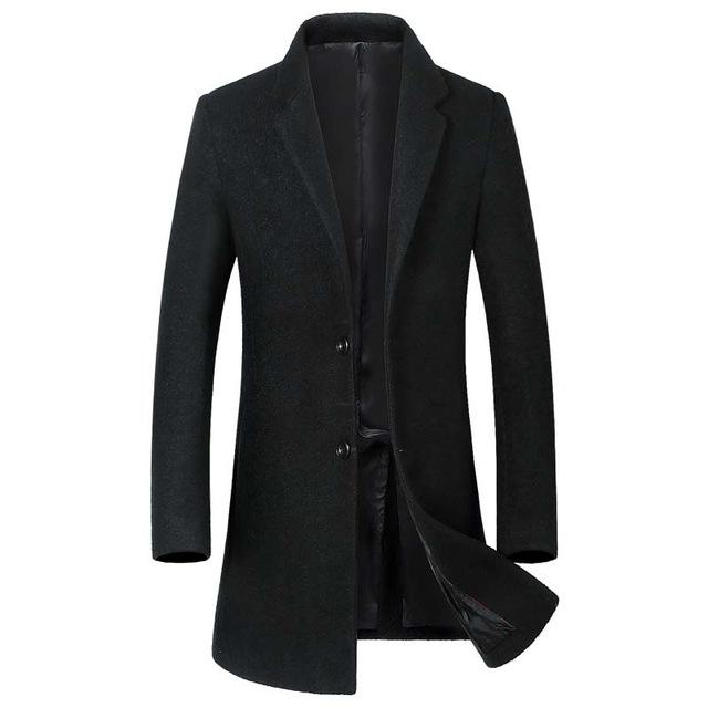Tanzanix | Woolen coat with mandarin collar-Apparel & Accessories > Clothing > Outerwear > Coats & Jackets > Overcoats-Tanzanix