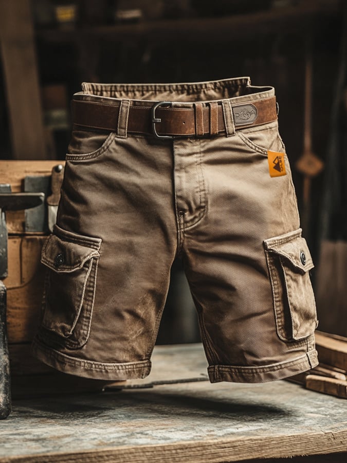 Aaron | Men's Cargo Shorts - Khaki