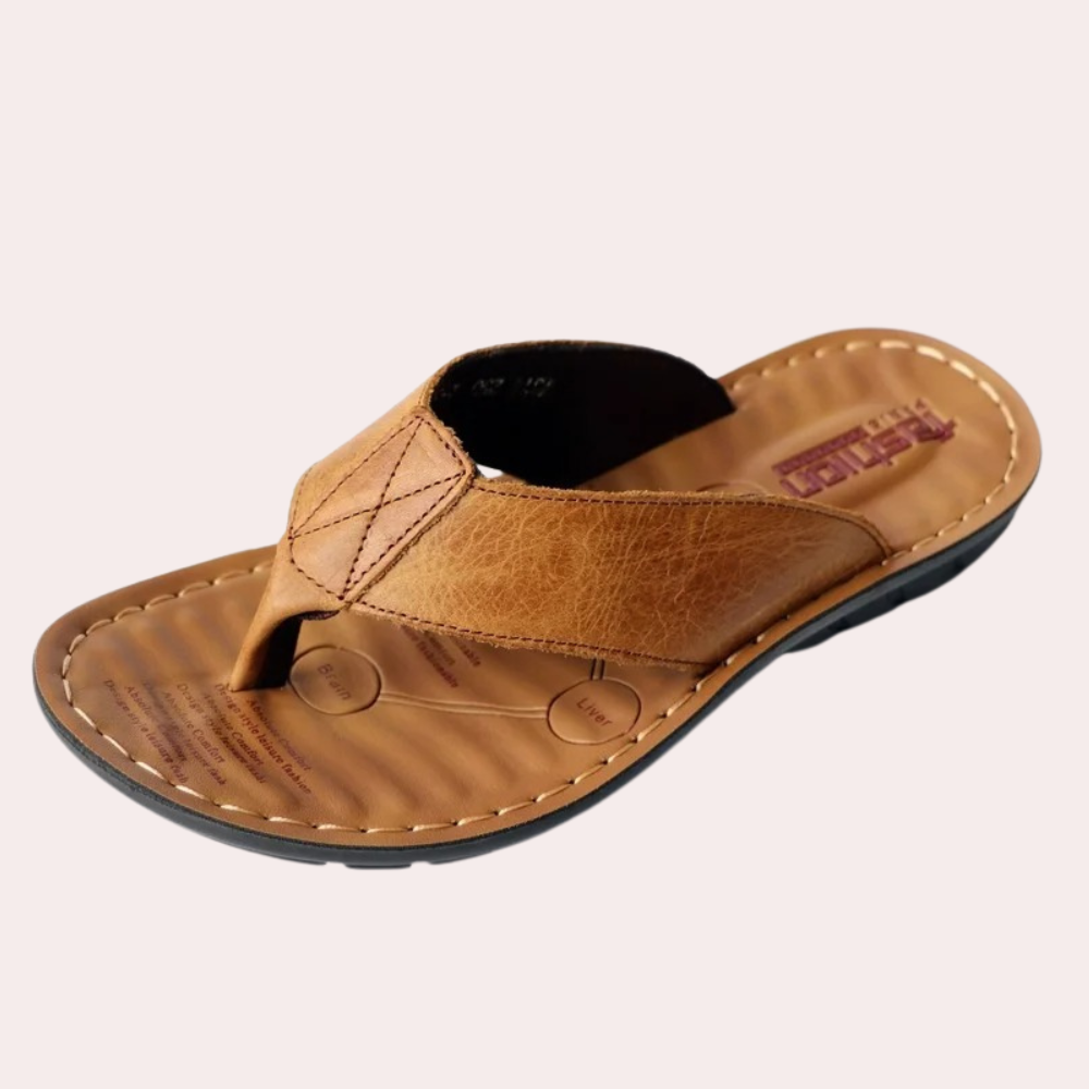 Adam | Men's Leather-Look Toe Post Sandals - view 4