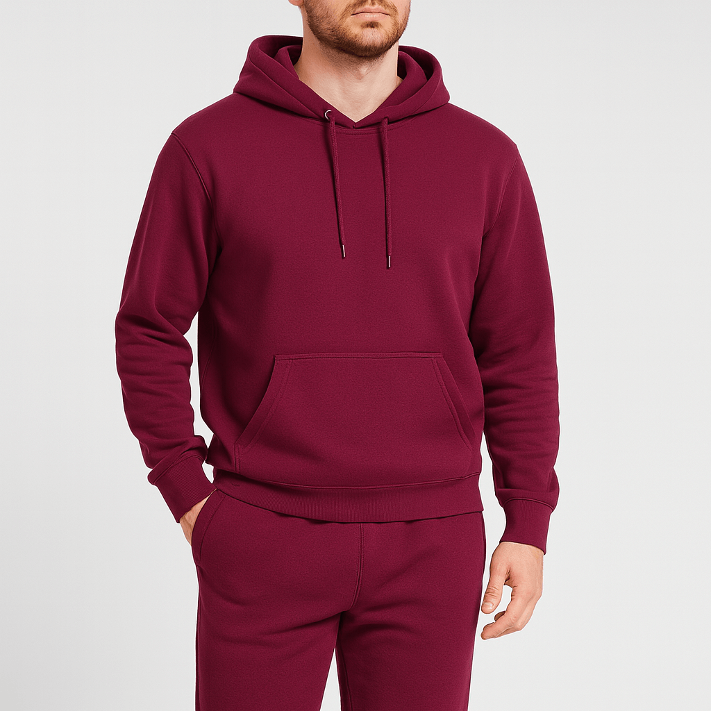 Albert | Mjukisset för herr med hoodie - Bordeaux