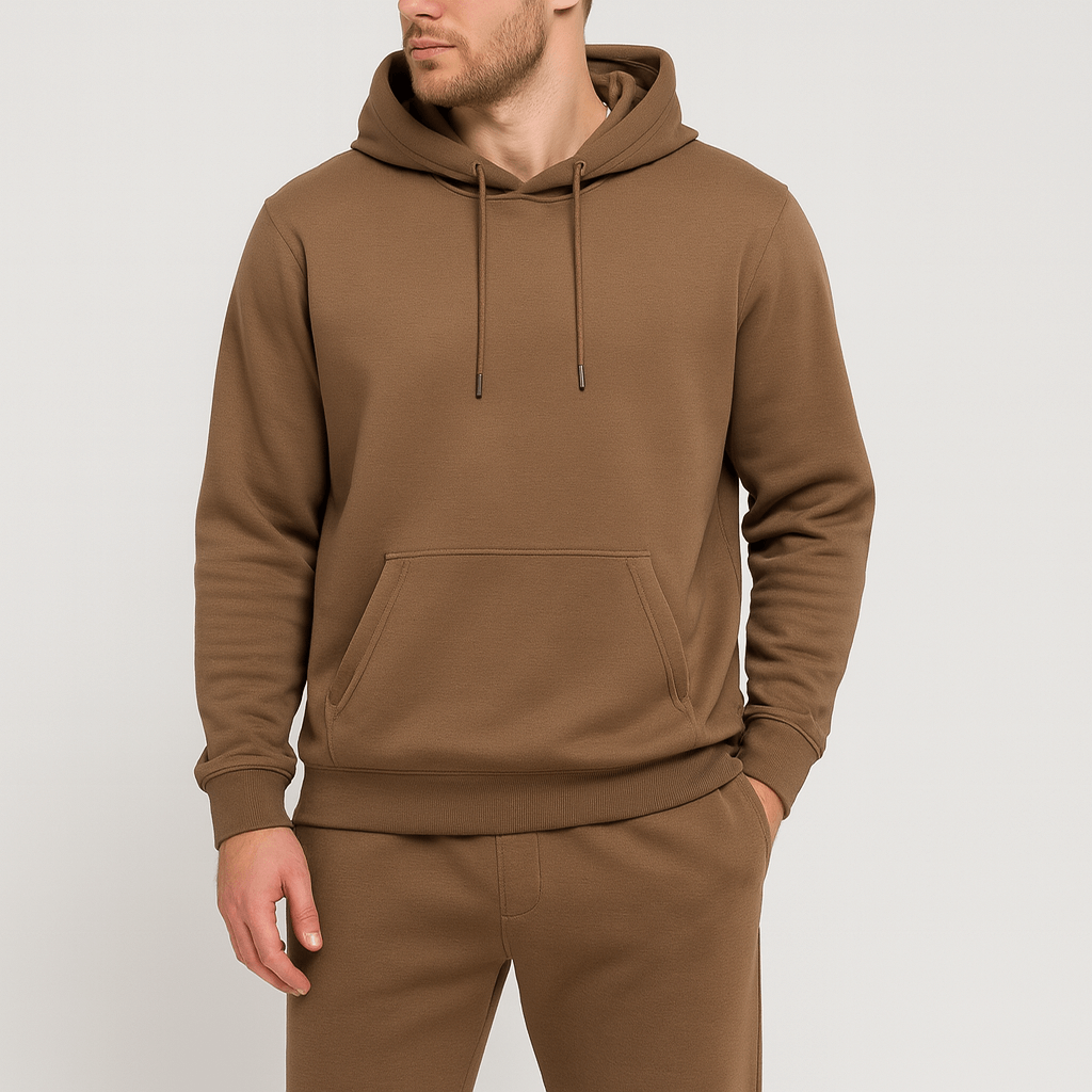 Albert | Mjukisset för herr med hoodie - Brun