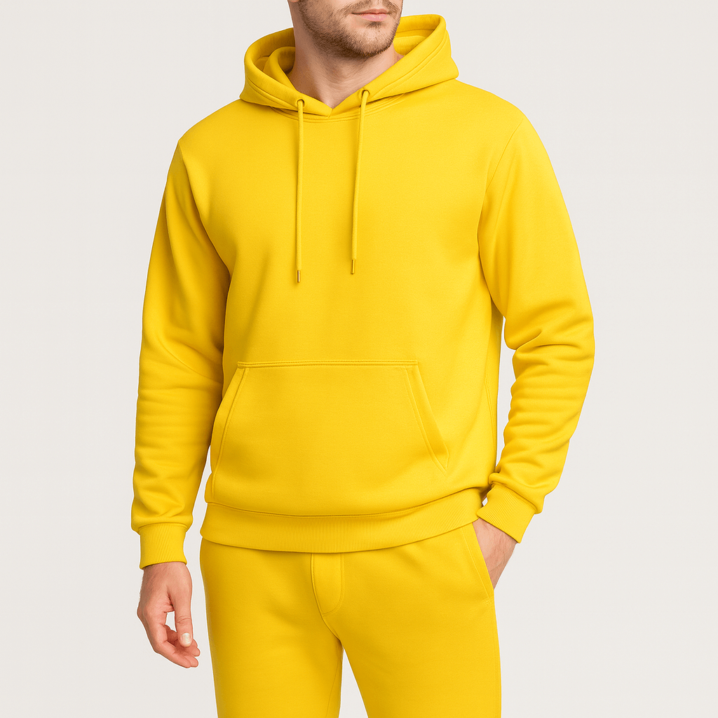 Albert | Mjukisset för herr med hoodie - Gul
