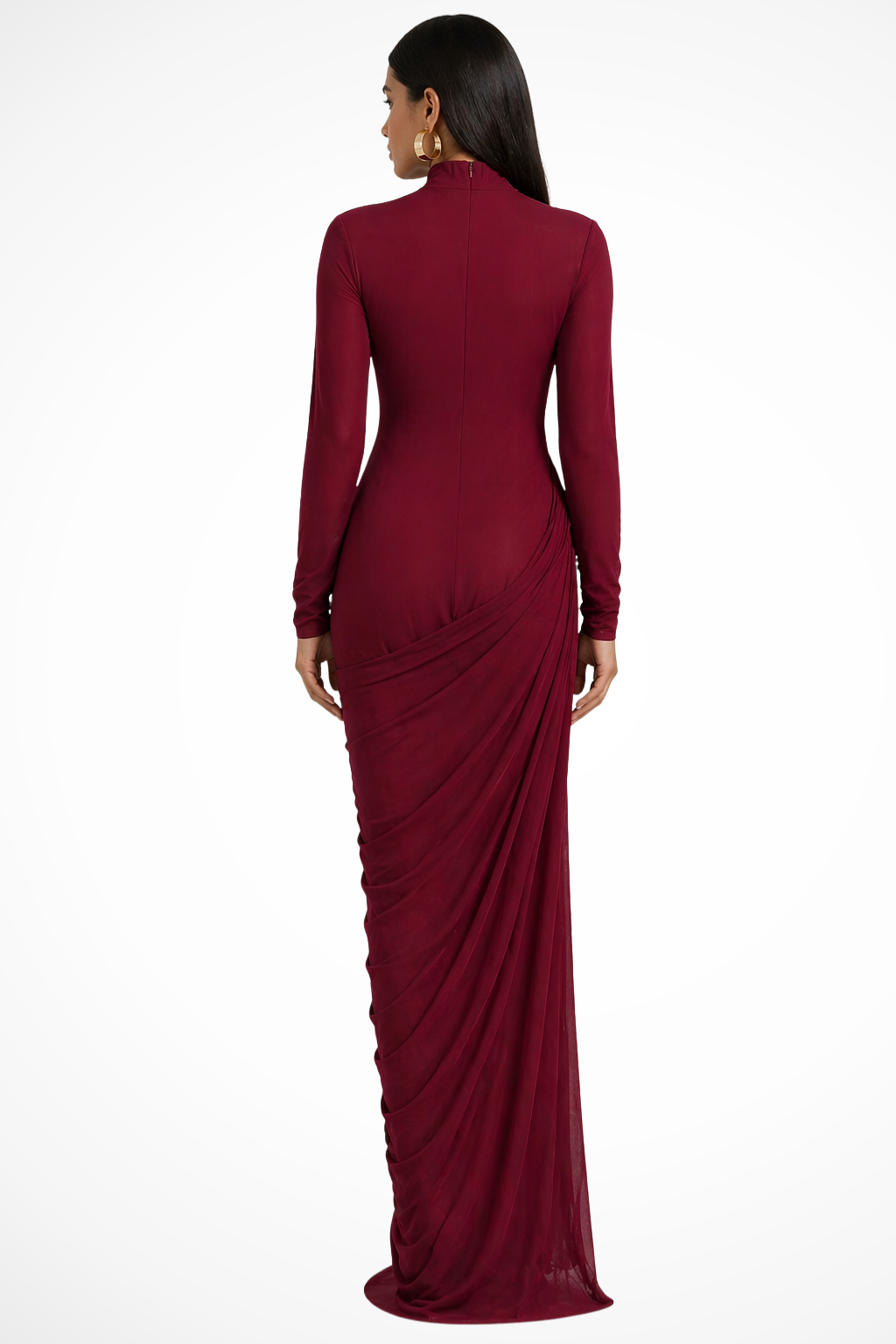 Ava | Women's Long Sleeve High Neck Maxi Dress - view 4