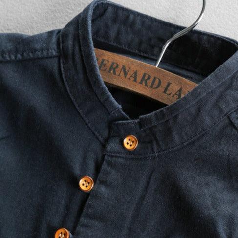 Cameron | Men's Linen Grandad Collar Shirt - view 5