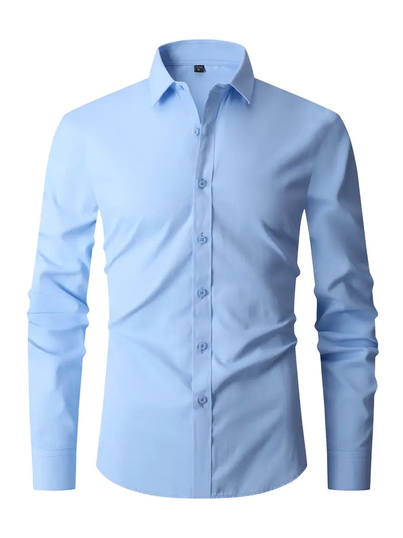 Charlie | Men's Slim Fit Button-Up Shirt - Light blue