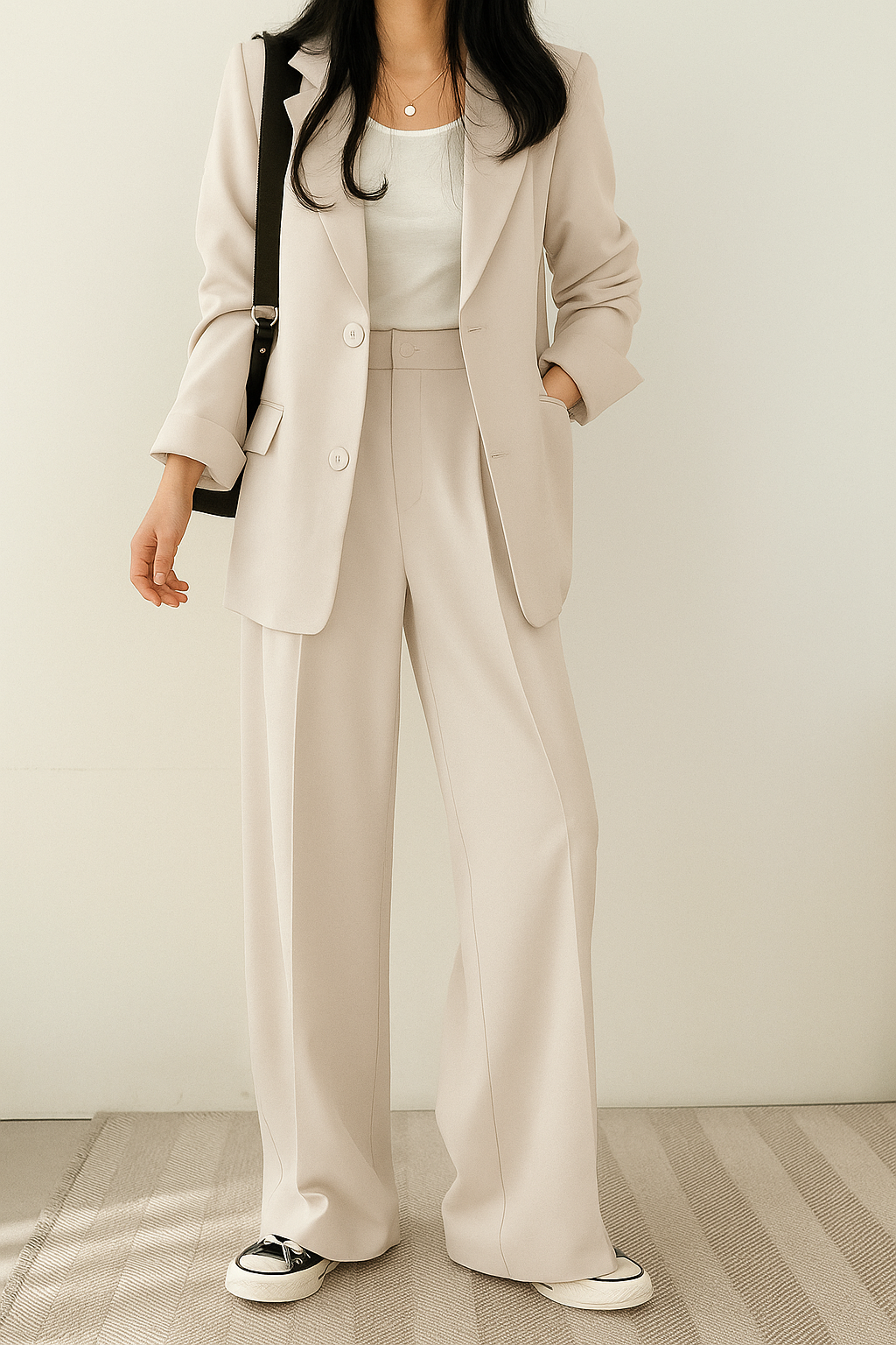 Daisy | Women's Two-Piece Wide-Leg Trouser Suit - White