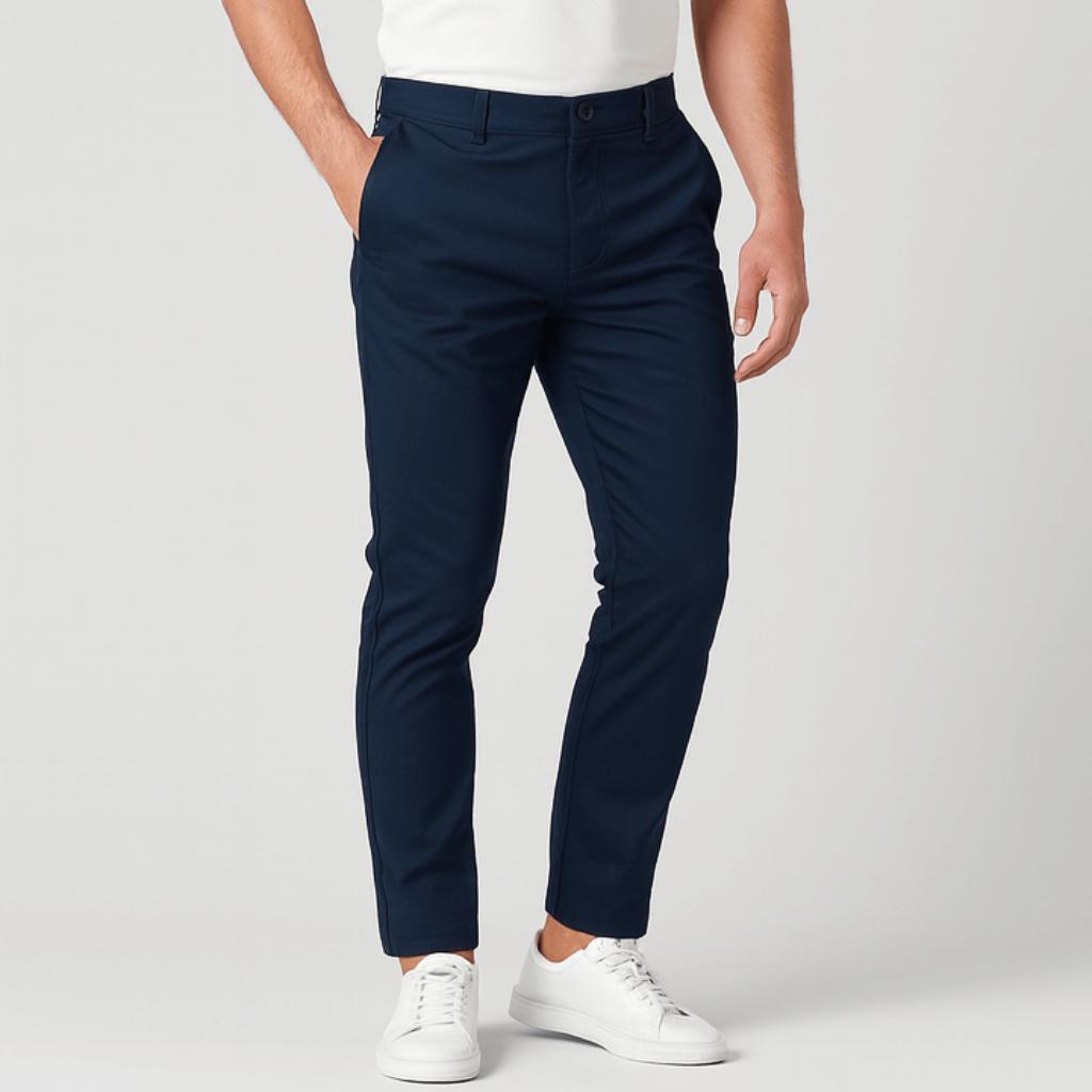 Edward | Men's Slim Fit Stretch Chinos - Navy blue