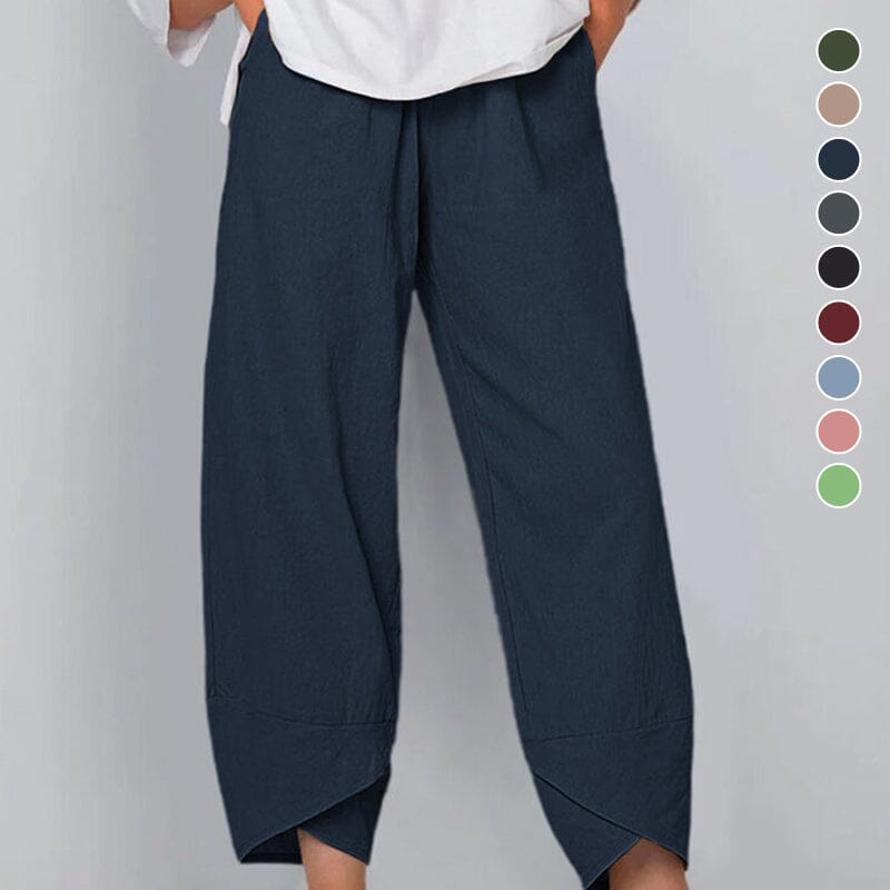 Elsie | Women's High-Waisted Cotton Trousers - view 11