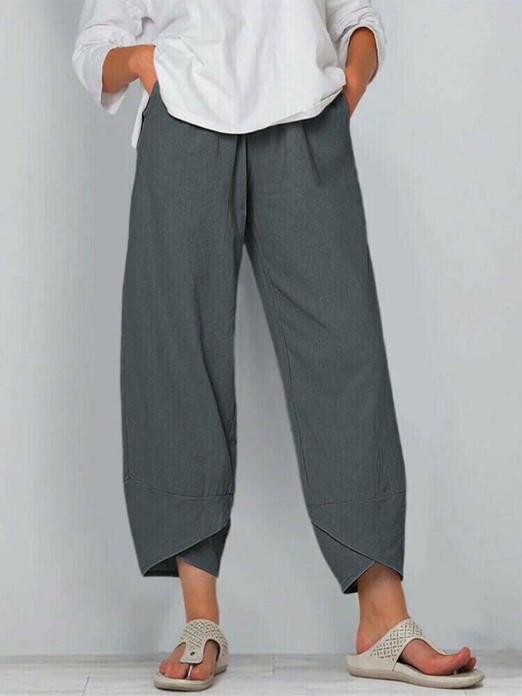 Elsie | Women's High-Waisted Cotton Trousers - view 12