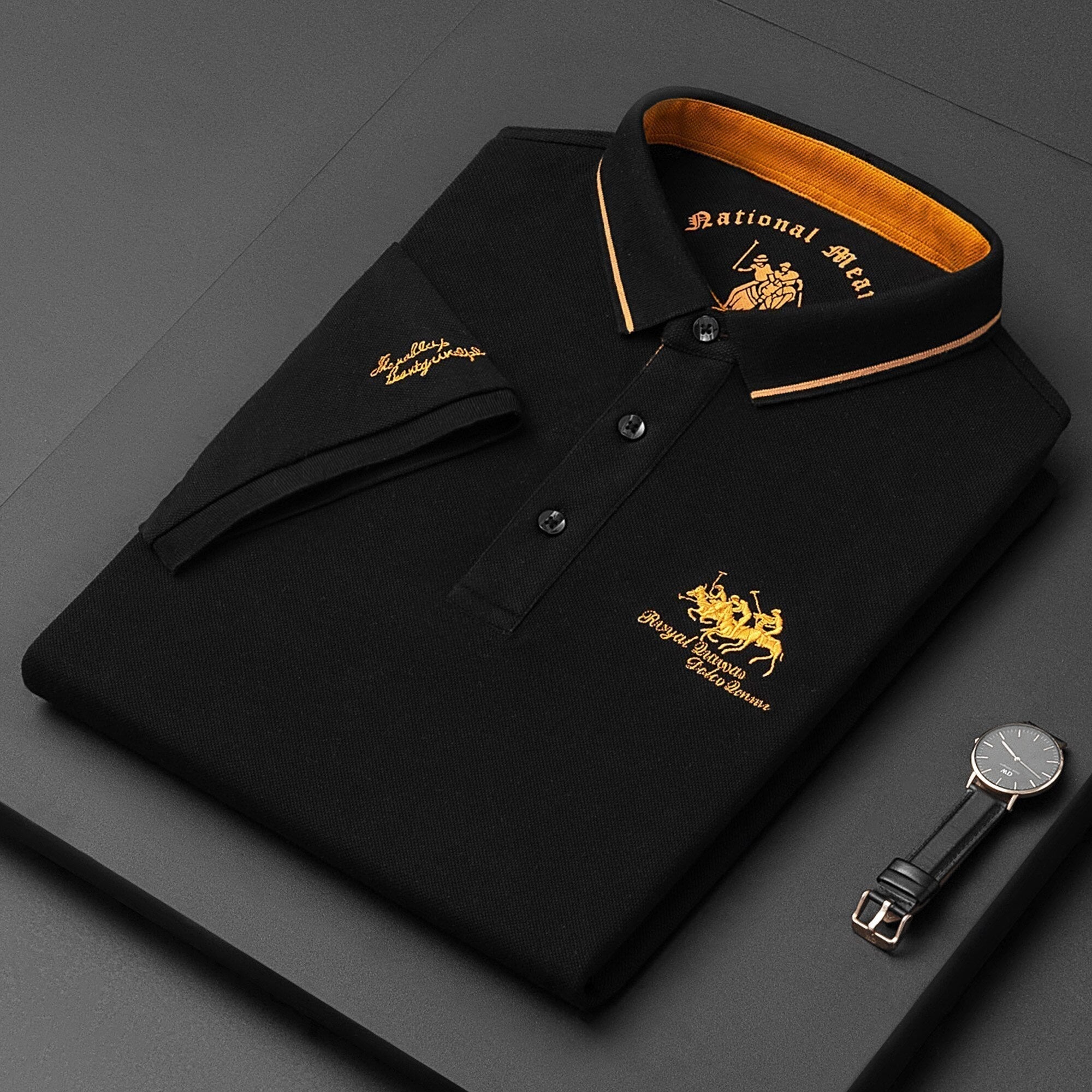 Finley | Men's Cotton Polo Shirt - Black