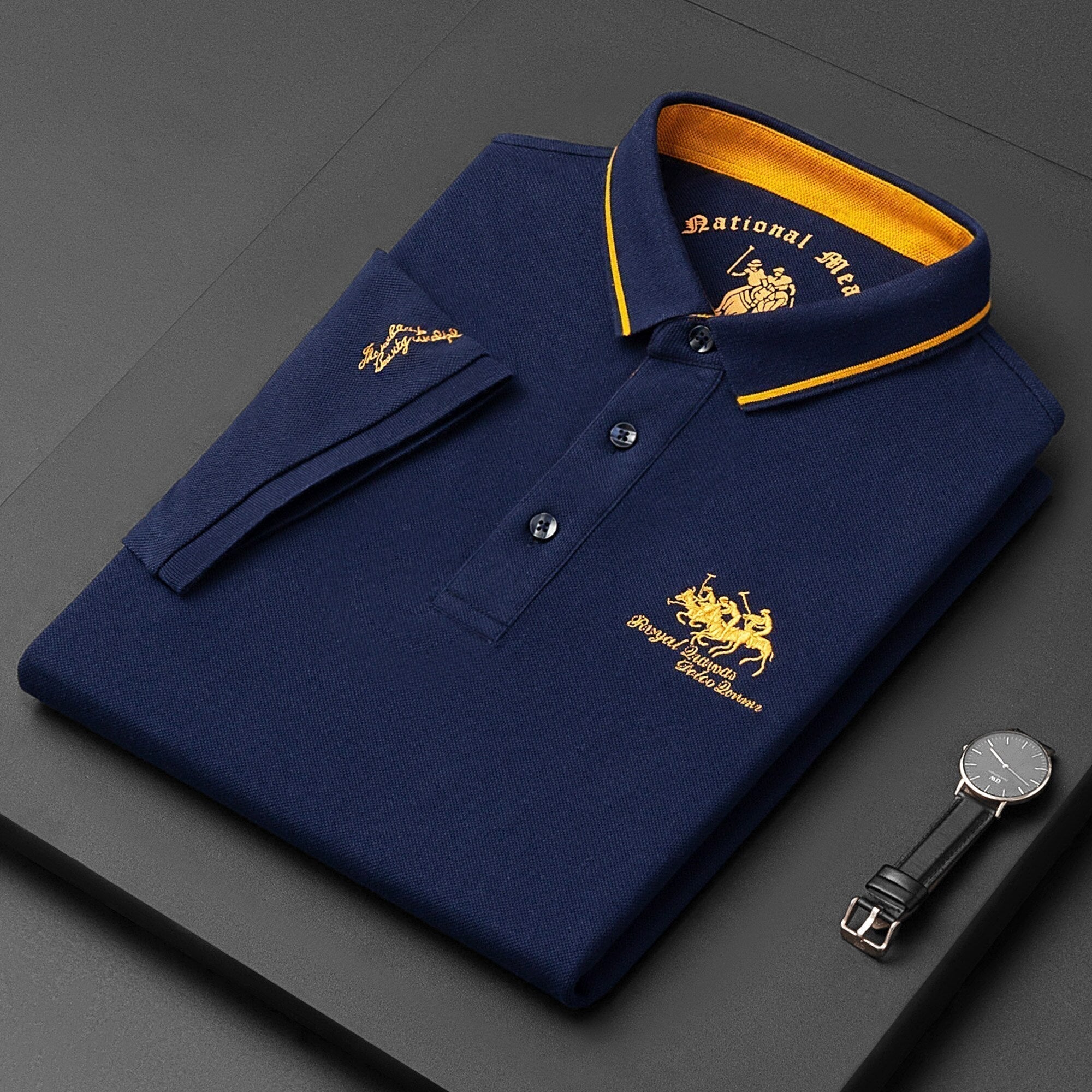 Finley | Men's Cotton Polo Shirt - Blue