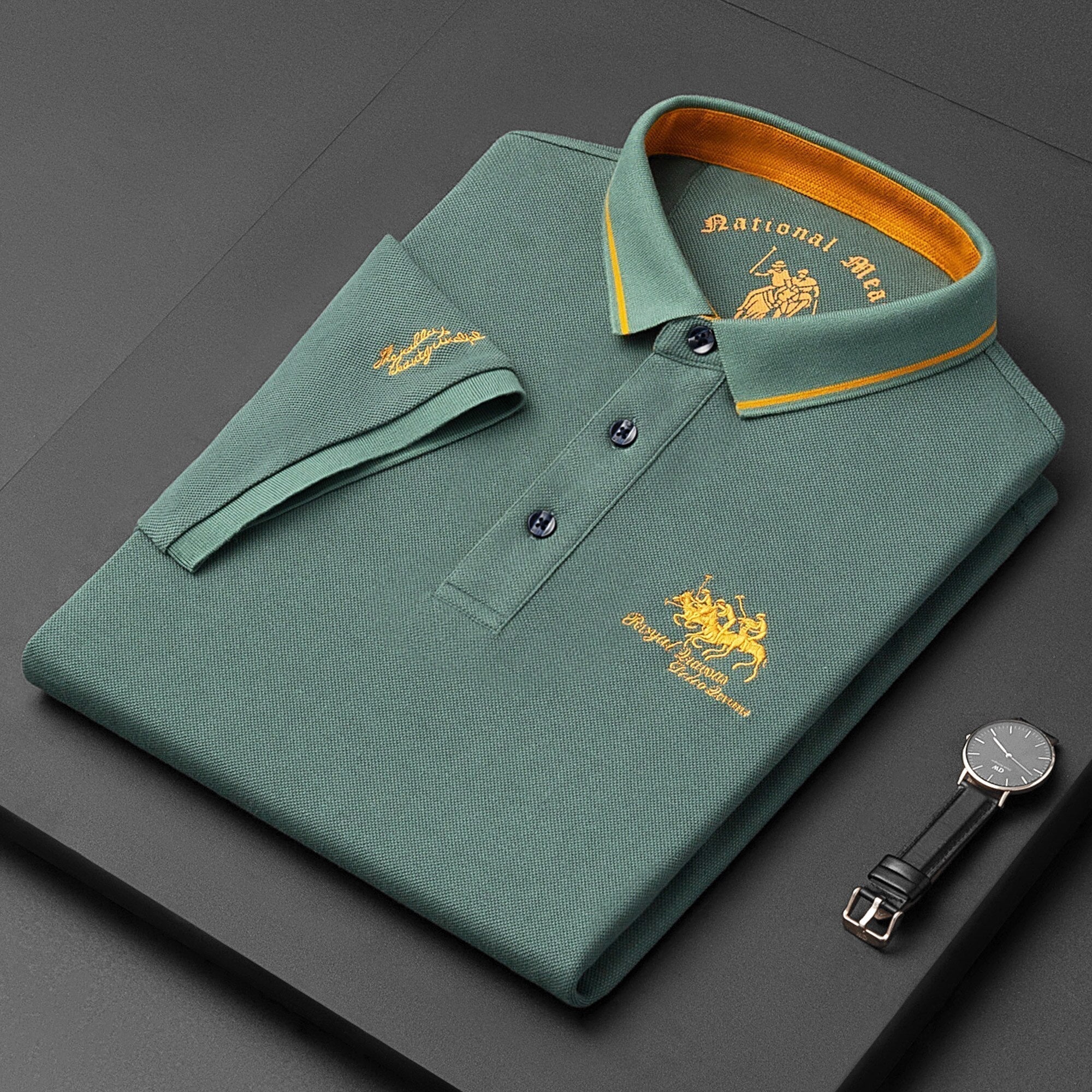 Finley | Men's Cotton Polo Shirt - Green