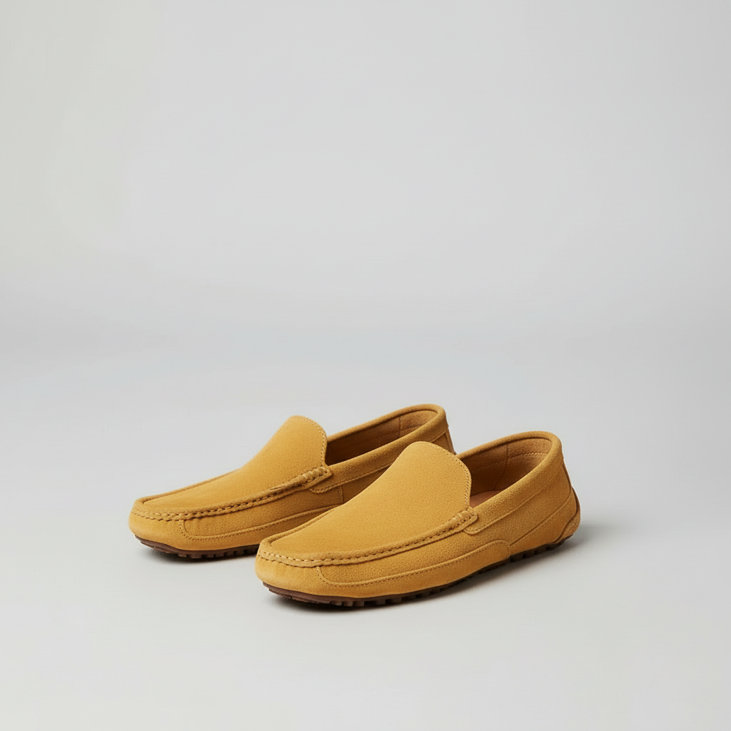 Freddie | Men's Suede Driving Loafers - Light brown