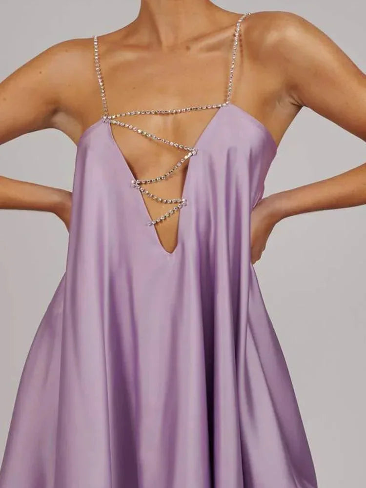 Georgia | Women's Satin Chain Mini Dress - view 12