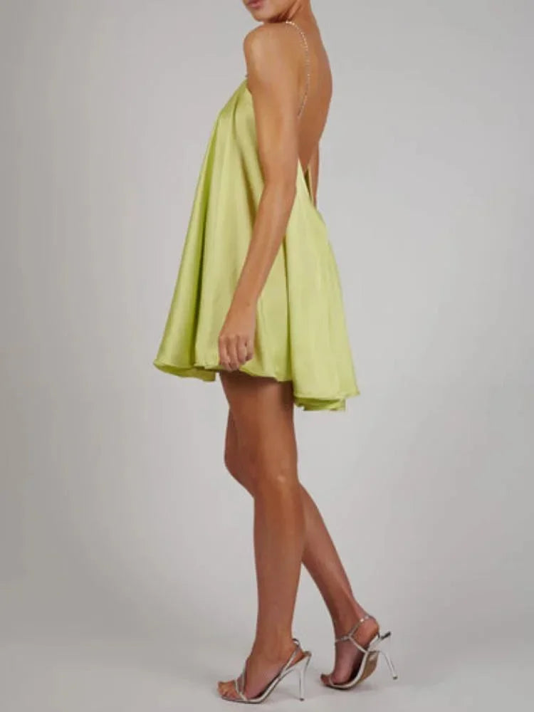 Georgia | Women's Satin Chain Mini Dress - view 7