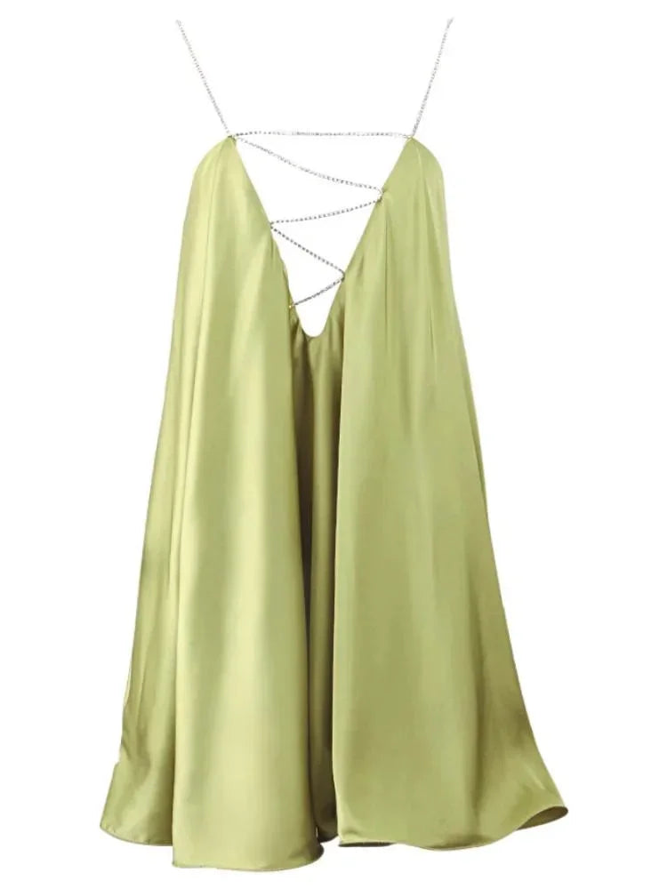 Georgia | Women's Satin Chain Mini Dress - view 8