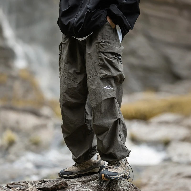 Harry | Men's Baggy Cargo Trousers - Army green