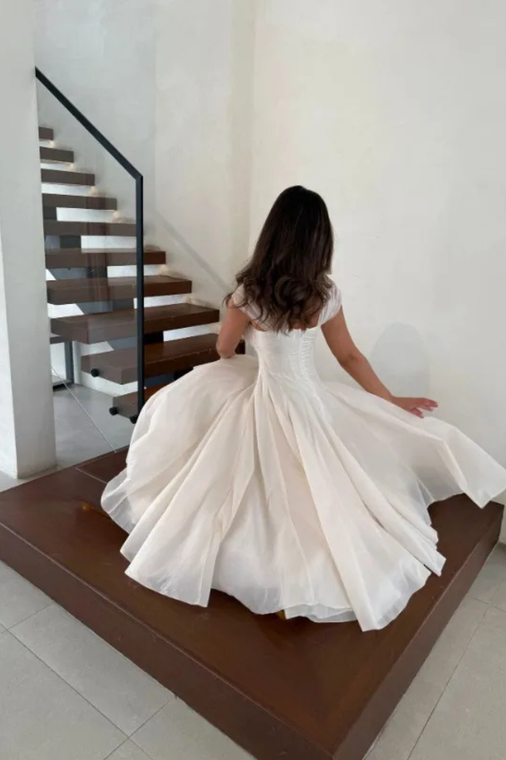 Hazel | Women's Tulle Sweetheart Neck Midi Dress - view 4