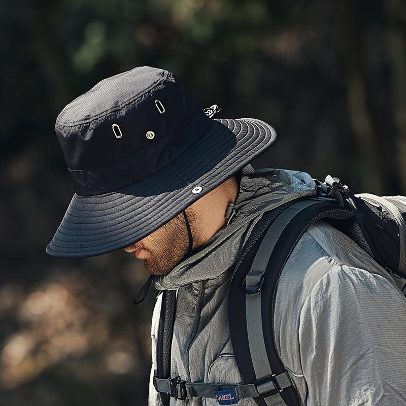 Henry | Wide Brim Bucket Sun Hat - Navy Blue