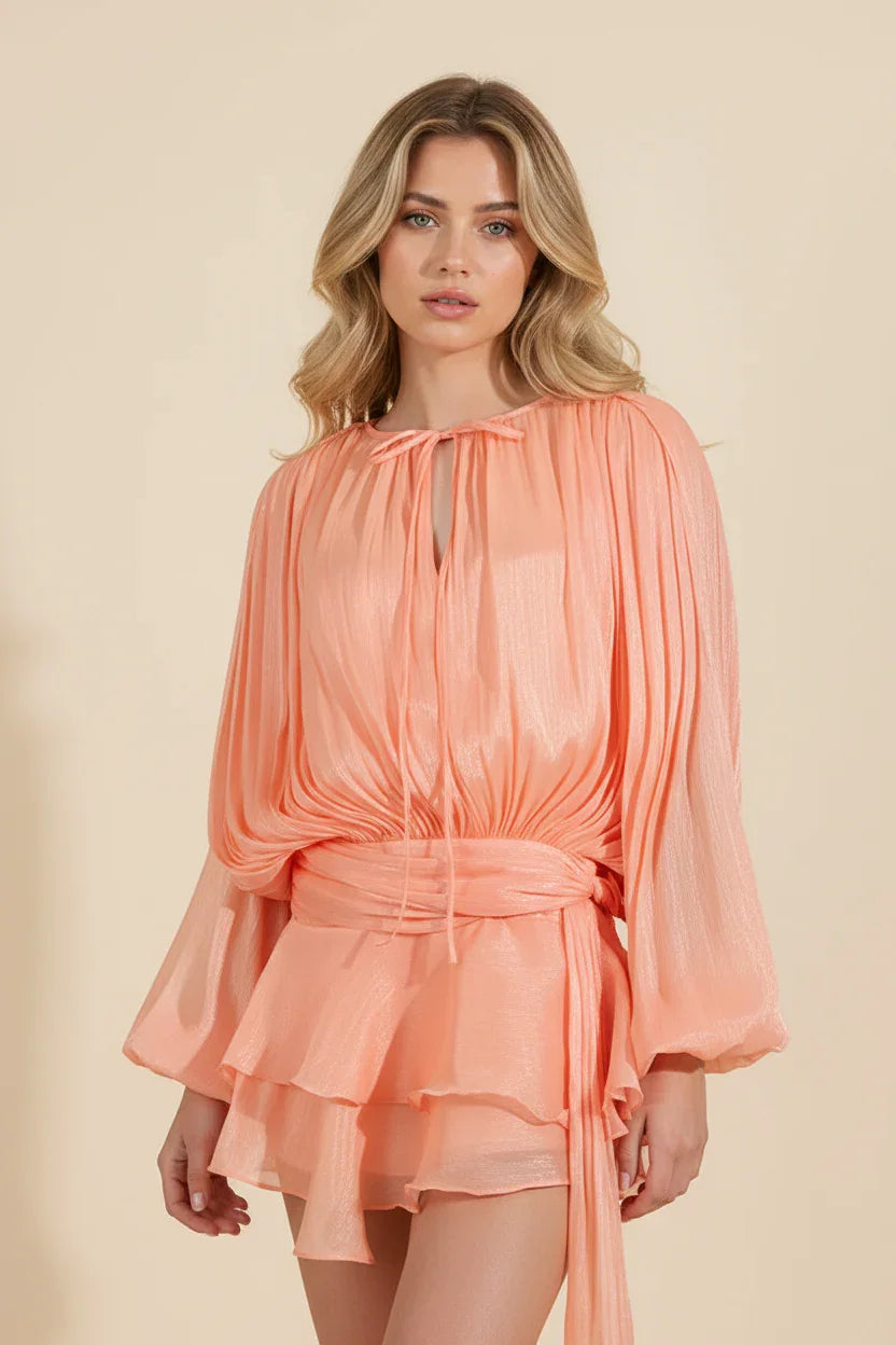 Imogen | Women's Balloon Sleeve Flowy Mini Dress - view 14