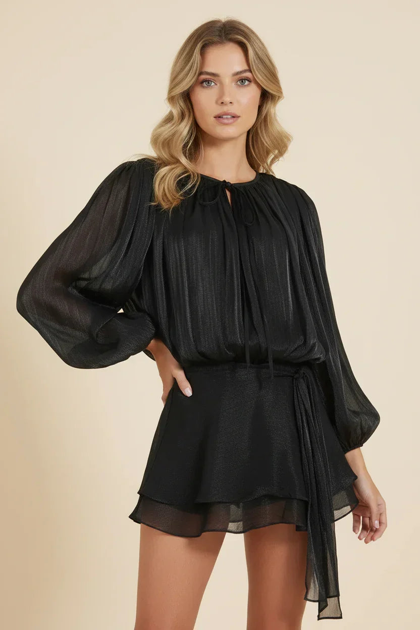 Imogen | Women's Balloon Sleeve Flowy Mini Dress - view 21