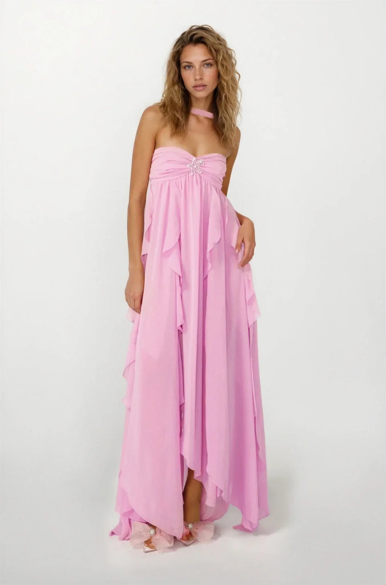 Ivy | Women's Halterneck Chiffon Maxi Dress - view 11