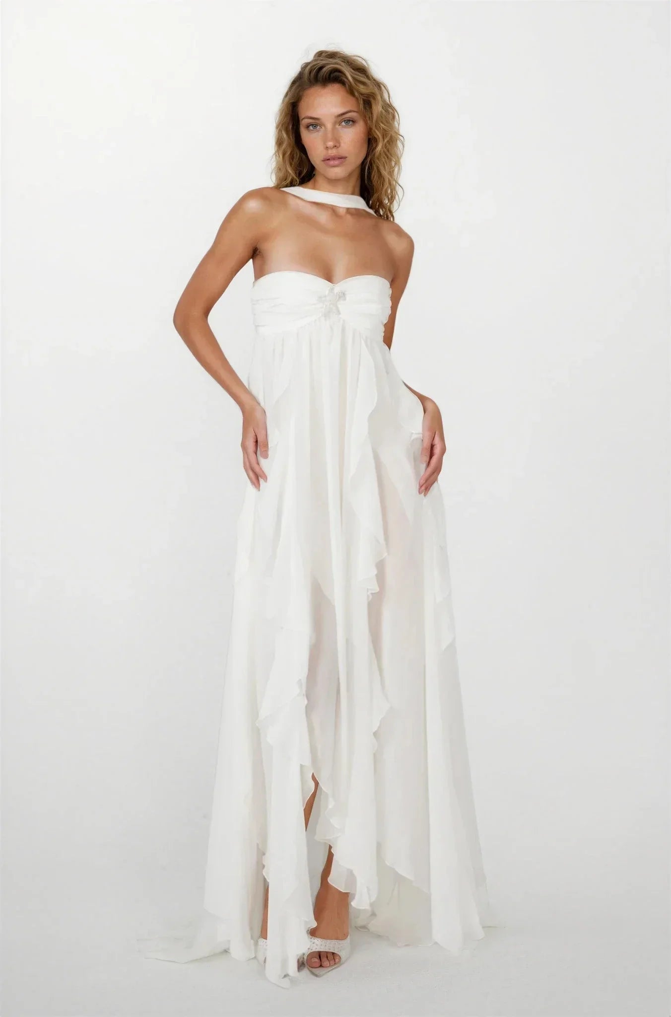 Ivy | Women's Halterneck Chiffon Maxi Dress - view 13